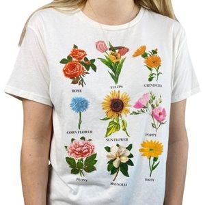 fifth sun flower t shirt size l